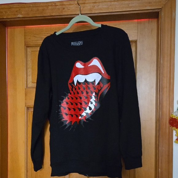 Rolling Stones Other - the Rolling Stones Black Sweatshirt with Red Tongue Graphic